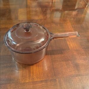 Amber Brown Visions Corningware 1.5 litre Glass Cooking Pot Corningware
